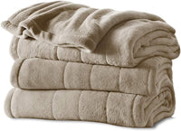 Sunbeam Electric Blanket, Full, Mushroom, Microplush