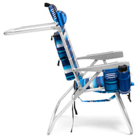 (Tall Chair)  Homevative Folding Backpack High Beach Chair, Towel bar, High Tide