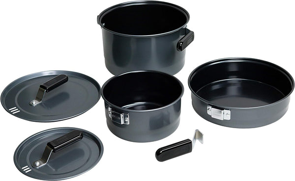 Coleman 6-Piece Steel Family Camping Cookware Set, Includes Frying Pan, Sauce Pan, & Stock Pot, Great for Camping, Tailg