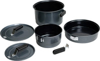 Coleman 6-Piece Steel Family Camping Cookware Set, Includes Frying Pan, Sauce Pan, & Stock Pot, Great for Camping, Tailg